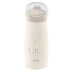 Gobelet NUK Mini-Me pour bébé | 9+ mois | 300 ml | Biberon pour enfant en acier inoxydable | Bec renforcé anti-fuites | Résistant aux chocs | Renard beige