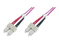 DIGITUS Professional - Cordon de raccordement - SC multi-mode (M) pour SC multi-mode (M) - 3 m - fibre optique - duplex - 50 / 125 microns - OM4 - sans halogène - RAL 4003