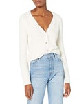 The Drop Francine Cardigan confortable avec encolure en V et boutons sur le devant pour Femme, Blanc Whisper, XL