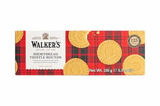 Walkers Shortbread Thistle Rounds, Traditional Pure Butter Scottish Recipe, 150g