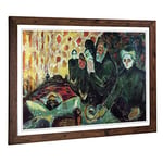 Big Box Art Framed Print of Edvard Munch by The Deathbed Design | Wall Art Picture | Home Decor for Kitchen, Living, Dining Room, Bedroom, Hallway, Office, Walnut, A2 / 24.5x18 Inch / 62x45cm