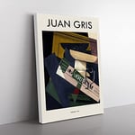 Journal By Juan Gris Exhibition Museum Painting Canvas Wall Art Print Ready to Hang, Framed Picture for Living Room Bedroom Home Office Décor, 50x35 cm (20x14 Inch)