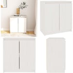 Armoire latérale blanc 60x36x65 cm bois de pin massif - armoire d'appoint - armoires d'appoint - Home & Living - Blanc