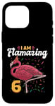 Coque pour iPhone 16 Pro Max Flamant rose 6e anniversaire – I am Flamazing 6 Years