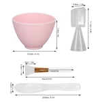 (Pink)Facial Mask DIY Tool Kit Mixing Bowl Stick Spatula Measuring Cup NEW