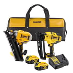 Dewalt 18V Xr Brushless 1St Fix & 2Nd Fix Nail Gun's - DCK2046P2-GB - 5.0ah Pack