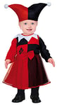 FIESTAS GUIRCA Costume Arlequin Charmant - Clown Arlequin Rouge et Noir - Costume Halloween Fille 2-3 Ans