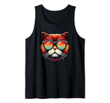 Retro Sunglasses York Chocolate Cat Tank Top