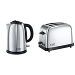 Russell Hobbs Bouilloire 1,7L, Ebullition Rapide, Marquage Tasses, Ouverture Facile - 23930-70 Victory & Toaster Grille-Pain, Cuisson Rapide et Uniforme - 23311-56 Victory