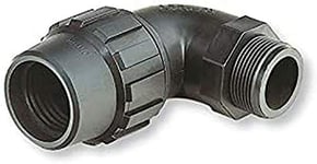 ABRISA 4627 Raccord coudé pour tuyau d'arrosage avec filetage mâle Noir