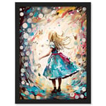 Artery8 Alice in Wonderland Clocks Down the Rabbit Hole Artwork Framed A3 Wall Art Print