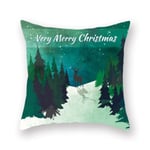 Print Pillow Case Christmas Polyester Sofa Car Cushion Cover A5