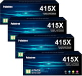 4-Pack 415X Avec Puce Compatible Pour Hp 415X W2030X Cartouche Hp 415A W2030A Hp M479Fdw Hp Color Laserjet Pro Mfp M479Fdw M479Dw M479Dn M479Fnw M479Fdn M454Dw M454Dn M454 M479 W20[DYJ071062]