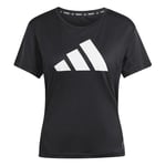 adidas Femme Run It Stripes Tee, Black, XS