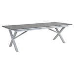 Brafab Hillmond utebord med kryssben aluminium vit och laminat grå 238/297x100 cm