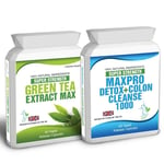 60 Green Tea Extract Plus 60 Max Pro Detox Colon Cleanse Weight Loss Dieting 