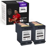 LEMEROUtrust 300XL(2xBlack)Remanufactured Ink Cartridges Compatible for HP 300 XL for HP Deskjet F4580 F2480 F2420 F4224 F4280 D1660 Photosmart C4680 C4780 Printer