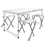 Table de Camping Réglage hauteur 4 Assises Aluminium Équipement Plein air Pliable Randonnée Pêche