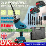 Electric Reciprocating Saw Cordless Hand Saw  Wood Cutting Machine 8 Blade Kit