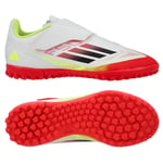 adidas F50 Club Velcro Tf Pure Victory - Vit/svart/gul Barn - Turf (Tf), storlek 26