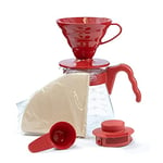 Hario VCSD-02R 1-Piece Plastic Coffee Sever Set, Red