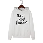 3DWY Women Print Hoodies Hip Pop Pocket Pullover Polerones Fashion Streetwear Be A Kind Human Letter Print Hooded Sweatshirt