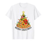 Funny Pizza on Earth Christmas Tree Merry Crust-mas Pizzamas T-Shirt