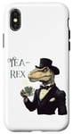 Coque pour iPhone X/XS Tea-Rex Meme Funny T Rex avec tasse