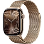 Apple Watch Series 10 GPS + Cellular - 42mm - Boîtier Gold Titanium - Bracelet Gold Milanese Loop