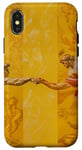 Coque pour iPhone X/XS Jaune Art Déco Rayé Grand Art Peinture Michel-Ange