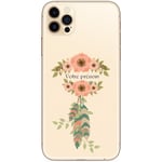 Coque Iphone 12 MINI Dreamcatcher fleur avec votre prenom