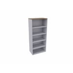 Etagère de bureau H 180 cm Métis Blanc perle, aluminium ou anthracite RANGEMENT PRO : armoire sans porte A/H180 DL80xP47/coloris aluminium/ft noyer