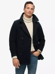 Superdry Merchant Moleskin Pea Coat, Ink