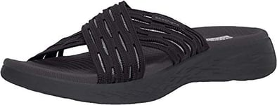 Skechers Women's On-the-go 600 Sunrise Slide Sandal, Black Textile, 2 UK