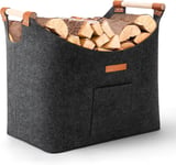 Xl Panier À Bûches Range Buche Interieur Serviteur Cheminée Panier En Feutre 45X32X40Cm Panier À Provisions Bois De Chauffage Sac En Feutre