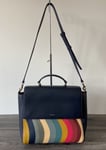 PAUL SMITH BLOCK COLOUR & SWIRL STRIPE SATCHEL BAG BNWT