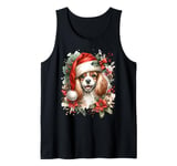 Christmas English Toy Spaniel Dog Watercolor Artwork Tank Top