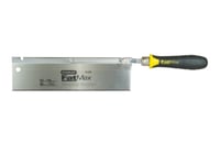 Stanley 0-15-252 Scie À Dos Réversible 25 Cm - Gamme FatMax - Idéal Pour Travaux De Finition - Denture Universelle 13 Dents/Pouces - Lame Extra Large È Poignée Bi Matière Réversible