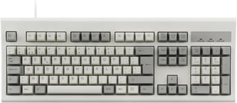 Periboard-106M,Clavier Style Retro,Filaire Usb Pour Windows-Touches Ergonomiques Incurvees,Couleur Retro Classique Gris/Blanc,Belge Azerty