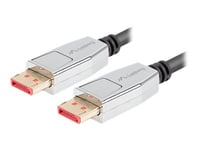 Lanberg Premium - Displayport-Kabel - Displayport (Hane) Till Displayport (Hane) - Displayport 1.4 - 1 M - 8K60hz Stöd, 5K120hz Stöd, 4K240hz Stöd - Svart