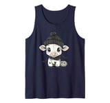 Cow Halloween Bat Spooky and Cute Tank Top