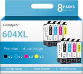 604 Xl Compatible Avec Cartouches Epson 604 604Xl Multipack (8-Pack),Pour Expression Home Xp-2200 Xp-2205 Xp-3200 Xp-3205,Workforce Wf-2910 Wf-2930 Wf-2935 Wf-2950