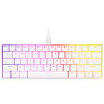 Corsair K65 RGB Mini Clavier de Jeu mécanique 60% (éclairage RVB Personnalisable, Touches Cherry MX Speed Keytops, PBT Double Shot, Technologie AXON) QWERTZ, Blanc