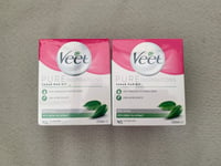 2 x VEET PURE INSPIRATIONS HAIR REMOVAL SUGAR WAX KIT BODY & FACE GREEN TEA BNIB