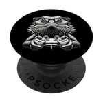 Lunettes Nerdy Dragon Barbu Amusant Gamer PopSockets PopGrip Adhésif