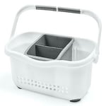 Addis Sink Caddy Organiser Sponge Holder Cutlery Drainer with Handle, White/Grey