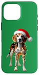 Coque pour iPhone 16 Pro Max Harrier Chapeau de Père Noël avec lumières de Noël pour maman papa amoureux