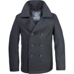 Brandit Pea Coat Marine Homme Manteau Court D'Hiver Caban Veste Laine S-7XL