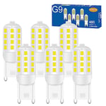 DSLebeen Ampoules LED G9 2,9W Equivalent 40W Halogène Blanc Froid 6000K 400LM AC 220-240V pour Lampes de Table,Lustres en Cristal,Lampes Murales,Lampes de Paysage Non-Dimmable(Lot de 6)