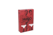 HUGO BOSS TWIN PACK LOW RISE BRIEFS, SIZE L, BLACK, BOXED